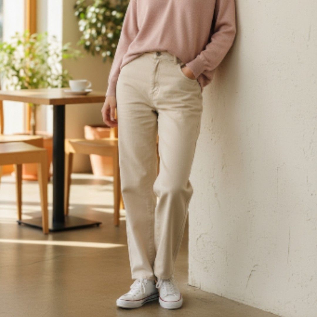 클래식 오트밀 코튼 데일리 팬츠