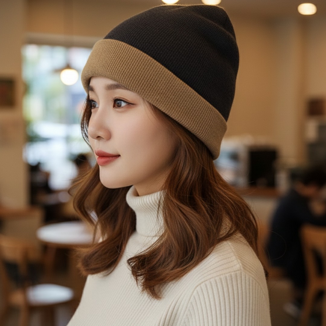 갈색배색비니